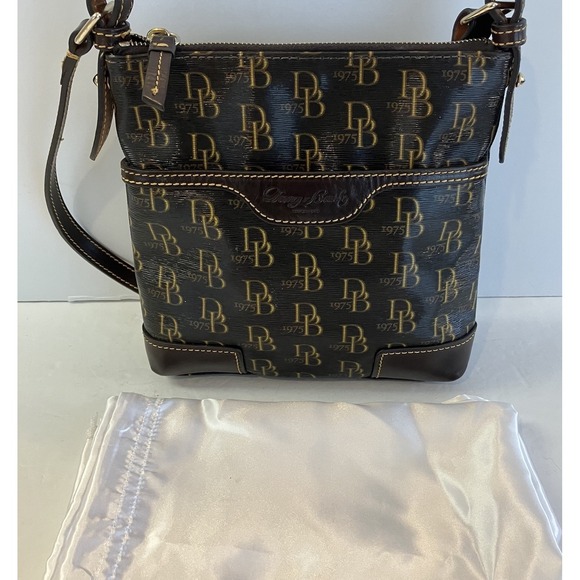 Dooney & Bourke Handbags - Dooney & Bourke Signature Small Logo Monogram Chocolate Brown Cross Body